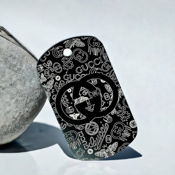 GUCCI Metal Tag | Bag Tag | Necklace Pendant | Keychain Accesory | Mint Condish - Picture 2 of 11